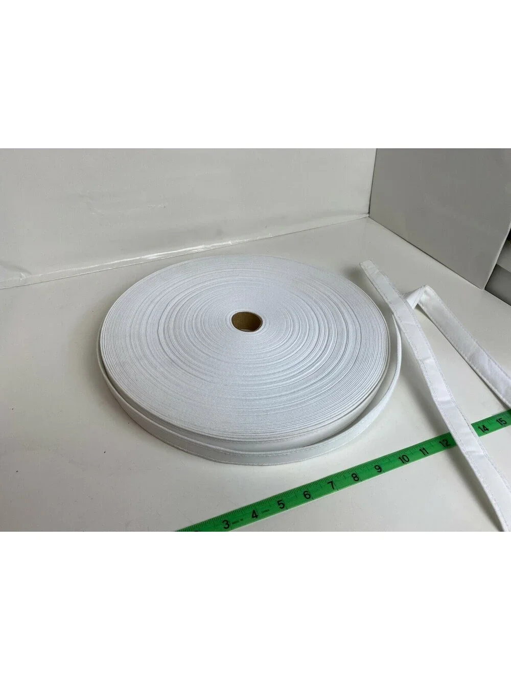 Unbranded White Vinyl and Cotton-Like Trim Ribbon, 2 Yards, New with Tags